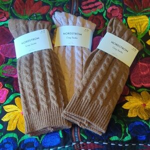 🌸Last Drop🤎Nordstrom Cable Knit Socks in Brown and Cream🌸🤎